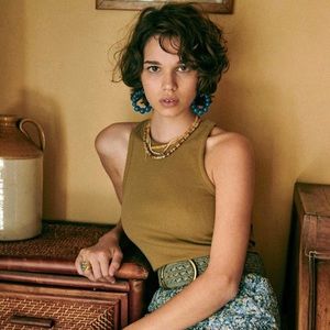 Sezane Marcelo tank top size small khaki